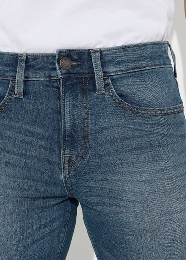Mid Wash Stretch Slim Fit Jeans