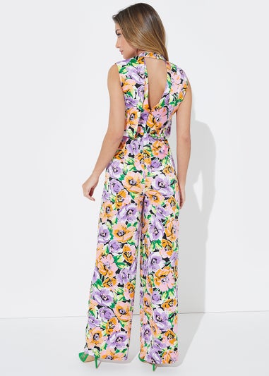 Be Beau Floral Satin Jumpsuit