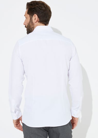 Taylor & Wright White Textured Slim Fit Shirt