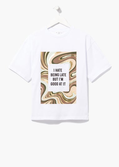 Girls Candy Couture Swirl Slogan T-Shirt (9-16yrs)