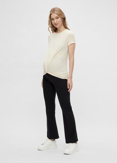 Mamalicious Maternity Black Flared Leggings