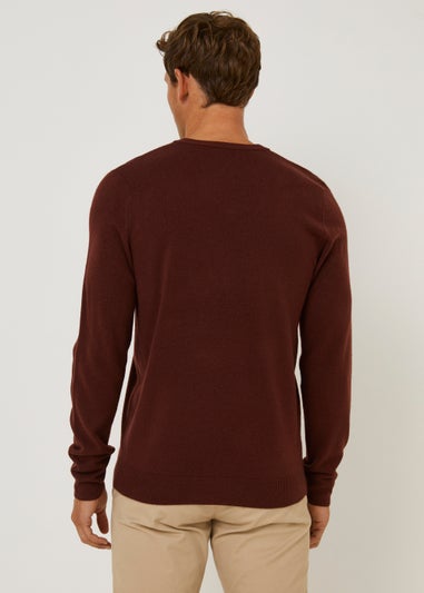 Burgundy Soft Touch V-Neck Jumper