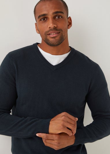 Navy Soft Touch V-Neck Jumper