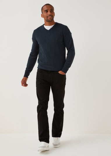 Navy Soft Touch V-Neck Jumper