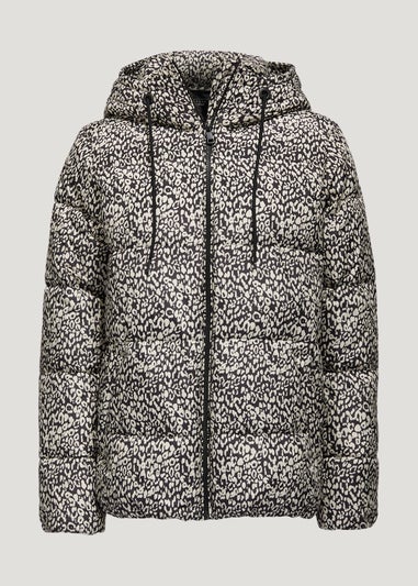 Animal Print Padded Puffer Coat