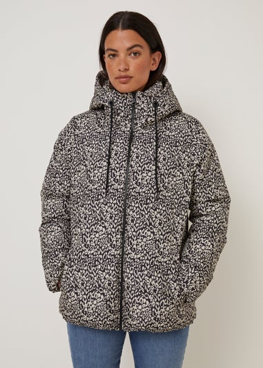 Animal Print Padded Puffer Coat