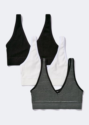 3 Pack Seam Free Ribbed Crop Tops