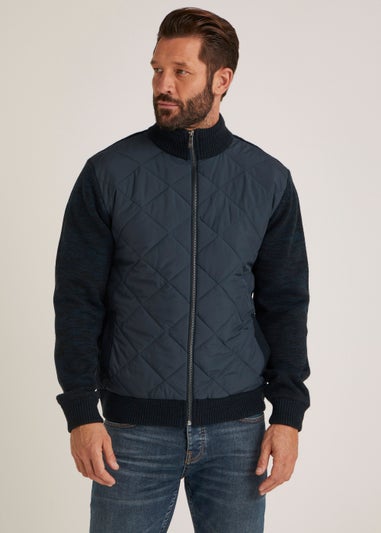 Lincoln Navy Padded Knitted Jacket