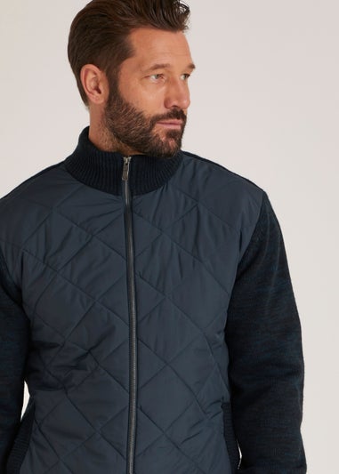 Lincoln Navy Padded Knitted Jacket