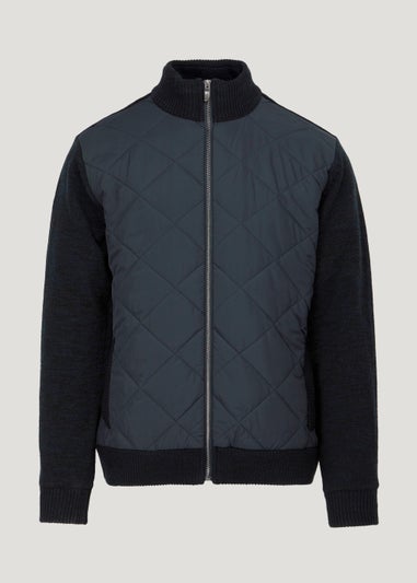 Lincoln Navy Padded Knitted Jacket