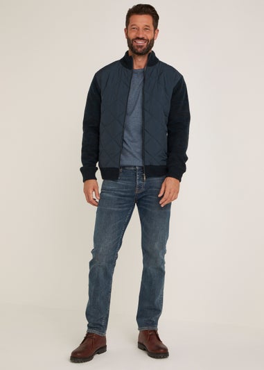 Lincoln Navy Padded Knitted Jacket