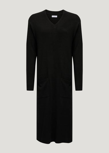 Black Super Soft V-Neck Dress