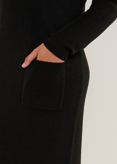 Black Super Soft V-Neck Dress