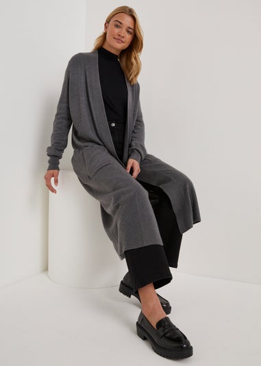 Charcoal Super Soft Longline Cardigan