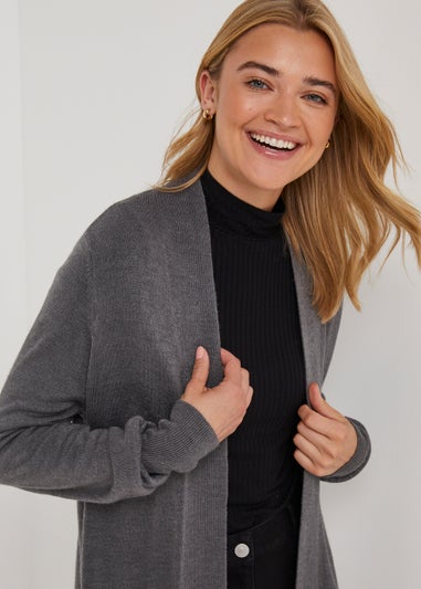 Charcoal Super Soft Longline Cardigan