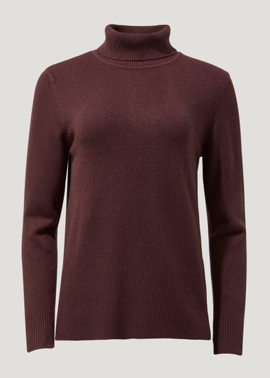 Brown Super Soft Roll Neck Jumper