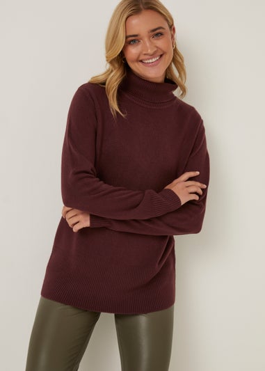 Brown Super Soft Roll Neck Jumper