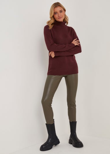 Brown Super Soft Roll Neck Jumper