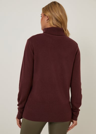 Brown Super Soft Roll Neck Jumper