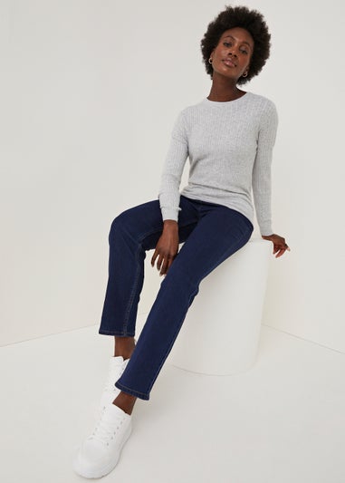 Grey Marl Baby Cable Knit Jumper