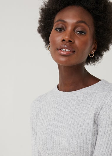 Grey Marl Baby Cable Knit Jumper