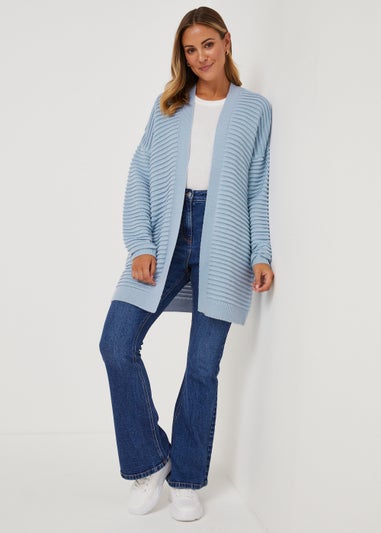 Light Blue Ripple Stitch Cardigan