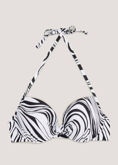 Monochrome Wave Underwired Bikini Top