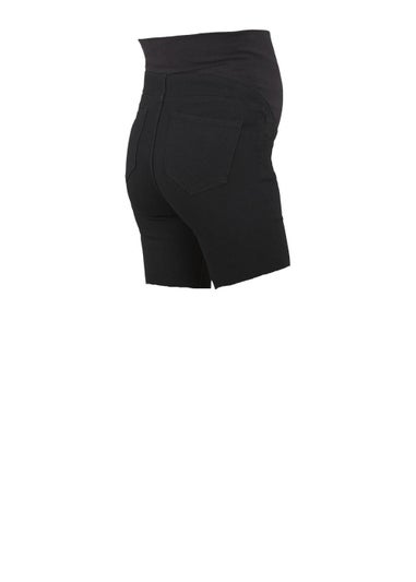 Mamalicious Maternity Black Over Bump Denim Shorts