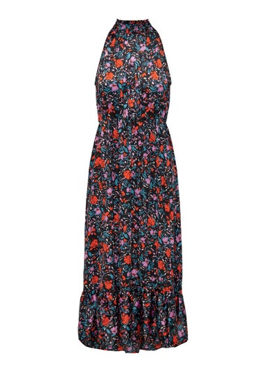 JDY Britney Black Floral Halter Dress