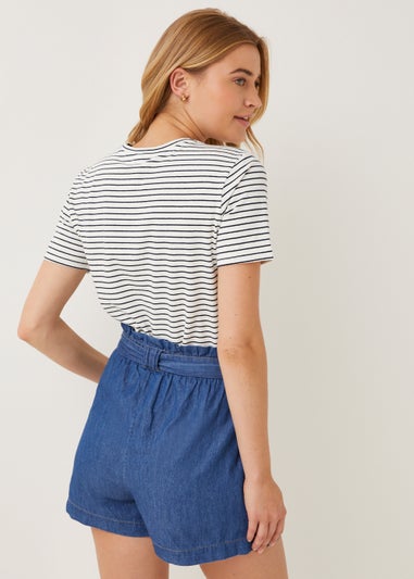JDY Pablo Stripe Slogan T-Shirt