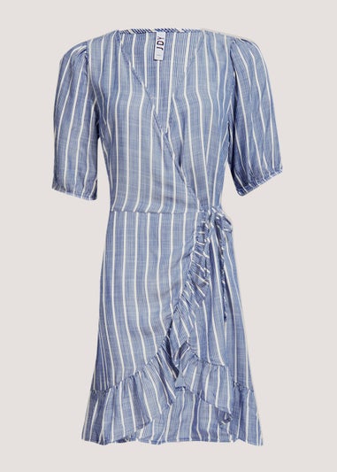 JDY Janine Blue Stripe Wrap Dress