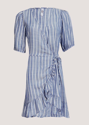 JDY Janine Blue Stripe Wrap Dress