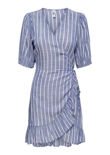 JDY Janine Blue Stripe Wrap Dress