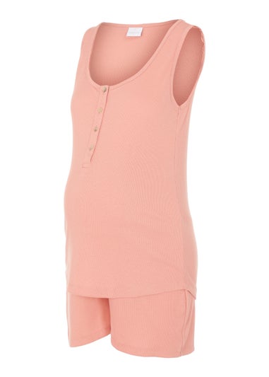 Mamalicious Maternity Pink Short Pyjama Set