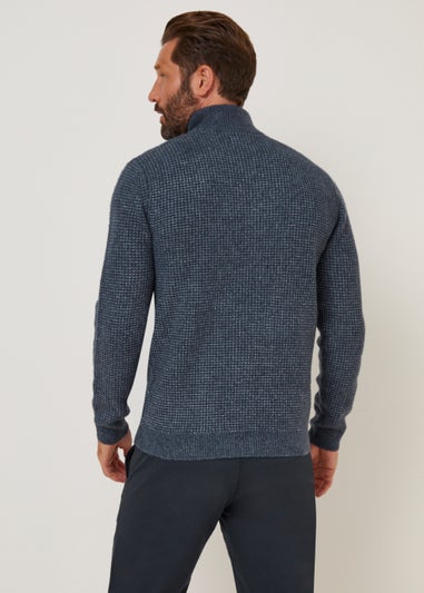 Lincoln Blue 1/4 Zip Knitted Sweatshirt