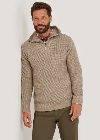 Lincoln Stone Knitted 1/4 Zip Sweatshirt