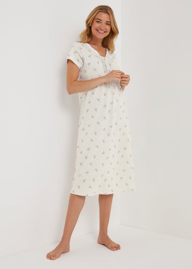 Grey Paisley Longline Nightie