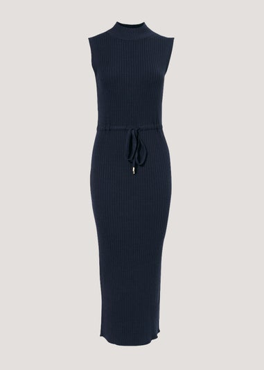 Et Vous Navy Knitted Midi Dress