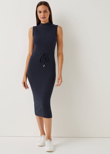 Et Vous Navy Knitted Midi Dress