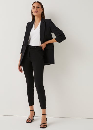Et Vous Black Ruched Sleeve Blazer