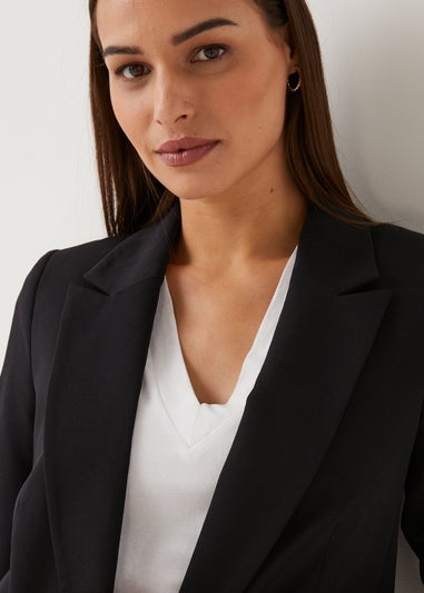 Et Vous Black Ruched Sleeve Blazer