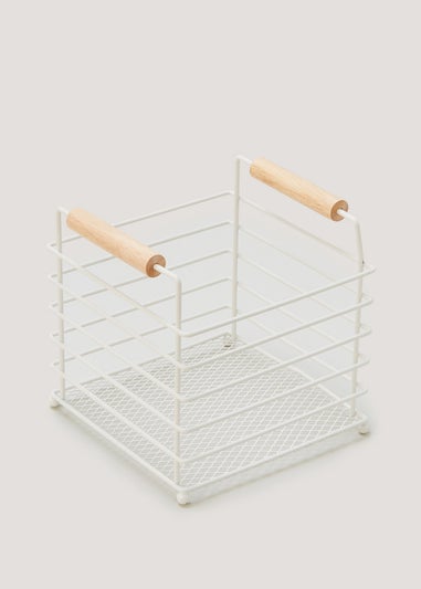 White Metal Caddy (18.5cm x 18.5cm)