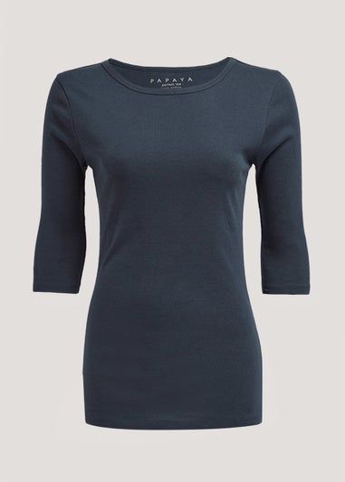 Navy 3/4 Sleeve T-Shirt