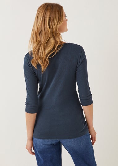 Navy 3/4 Sleeve T-Shirt