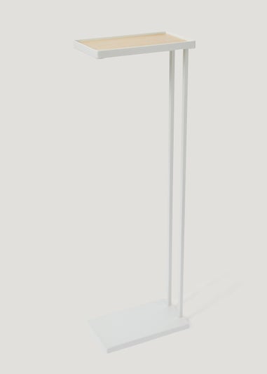 White Metal Bathroom Side Table (73.5cm x 23cm x 13cm)