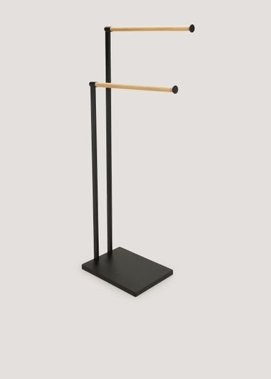 Black Metal Towel Rails (80cm x 32cm x 20cm)