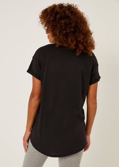 Black Essential Longline T-Shirt