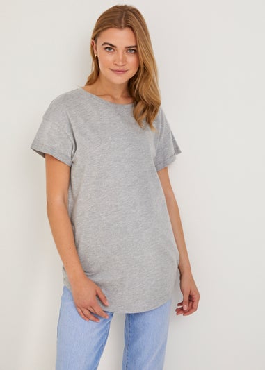 Grey Longline Essential T-Shirt
