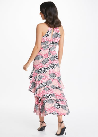 Be Beau Pink Animal Print High Apex Midi Dress