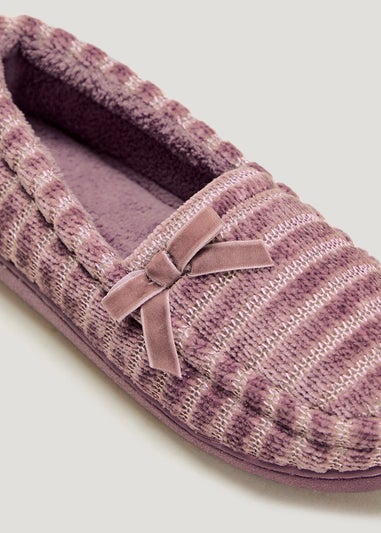 Pink Velour Full Slippers